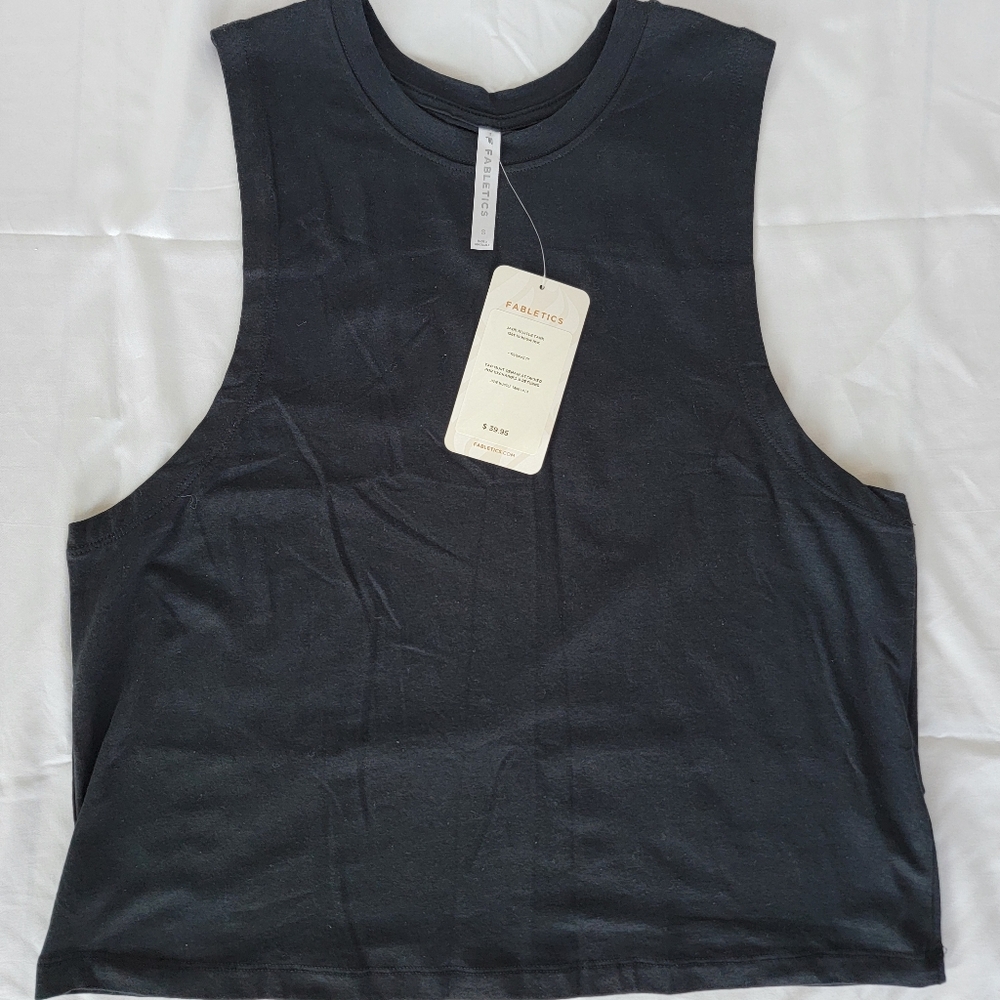 Fabletics Women's Jade Muscle Tank, Black, Size Small (NWT)